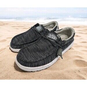 Hey Dude Men's 9 Wally Stretch Mix Meteorite Grey Shoes Slip On Heydude White